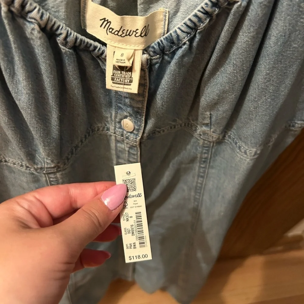 MADEWELL | Denim Margie Mini Dress in Bevy Wash - Picture 8 of 11